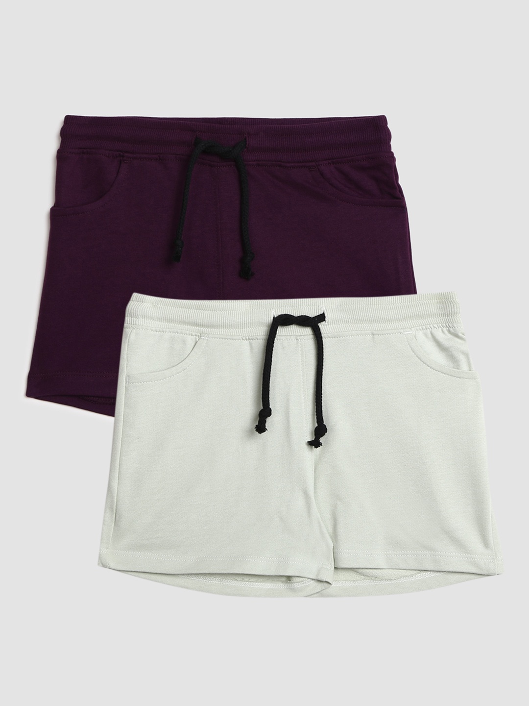 

abof Girls Pack of 2 Magenta & Beige Shorts