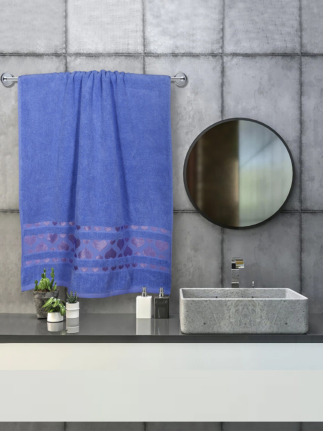 

RANGOLI Set of 2 Blue 550GSM Zero Twist Bath Towel Set