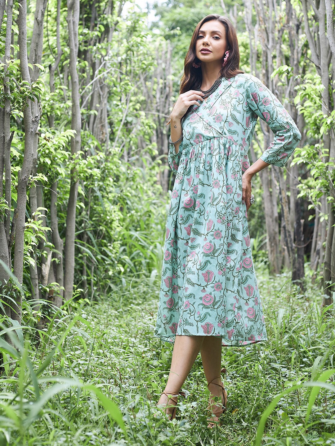

Athena Green Tropical Midi Dress