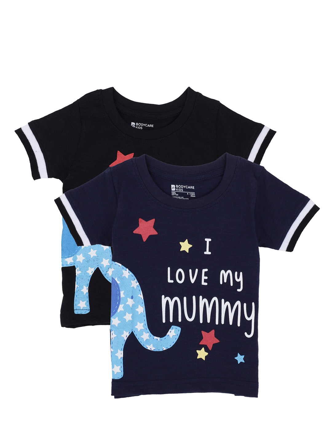 Bodycare Kids Boys Black Pack Of 2 Printed T-shirt