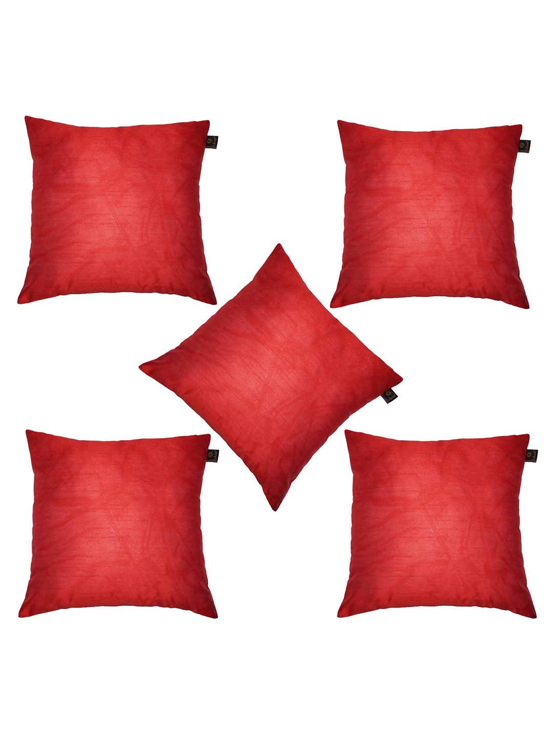 

Lushomes Red Set of 5 Square Cushion Covers