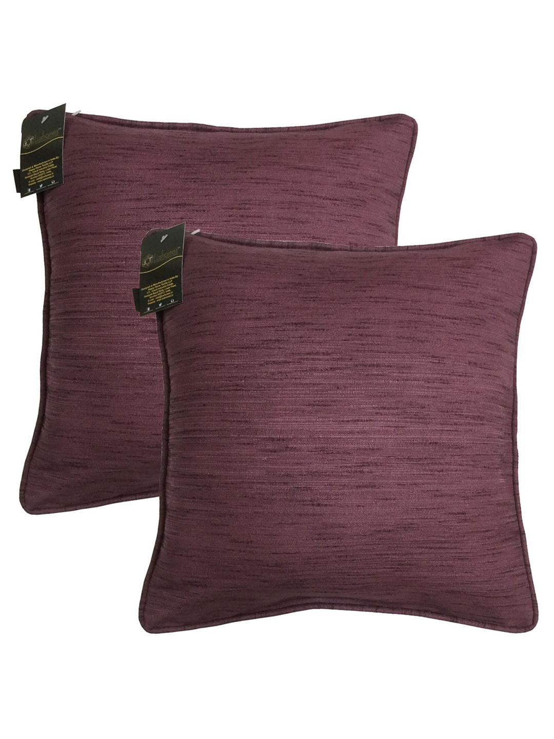 

Lushomes Purple Pack of 2 Square Cushion Covers