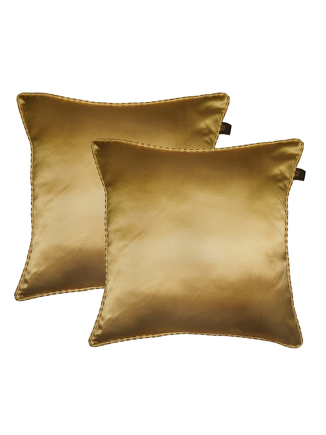 

Lushomes Gold-Toned Set of 2 Square Cushion Covers