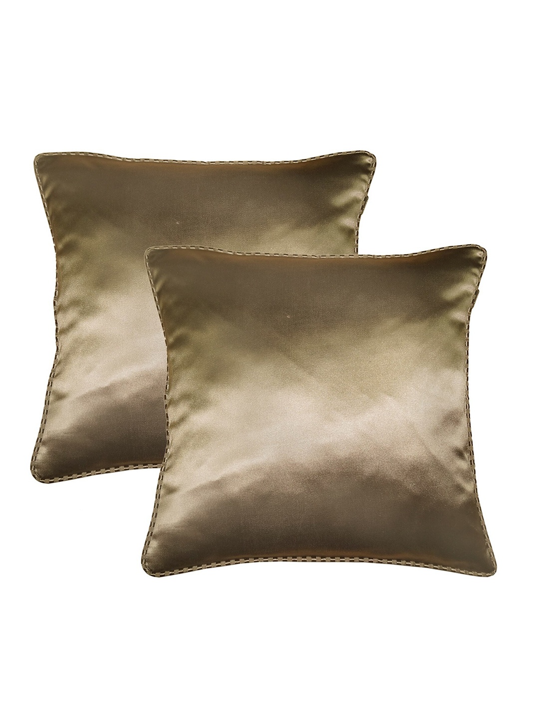 

Lushomes Brown Set of 2 Square Cushion Covers