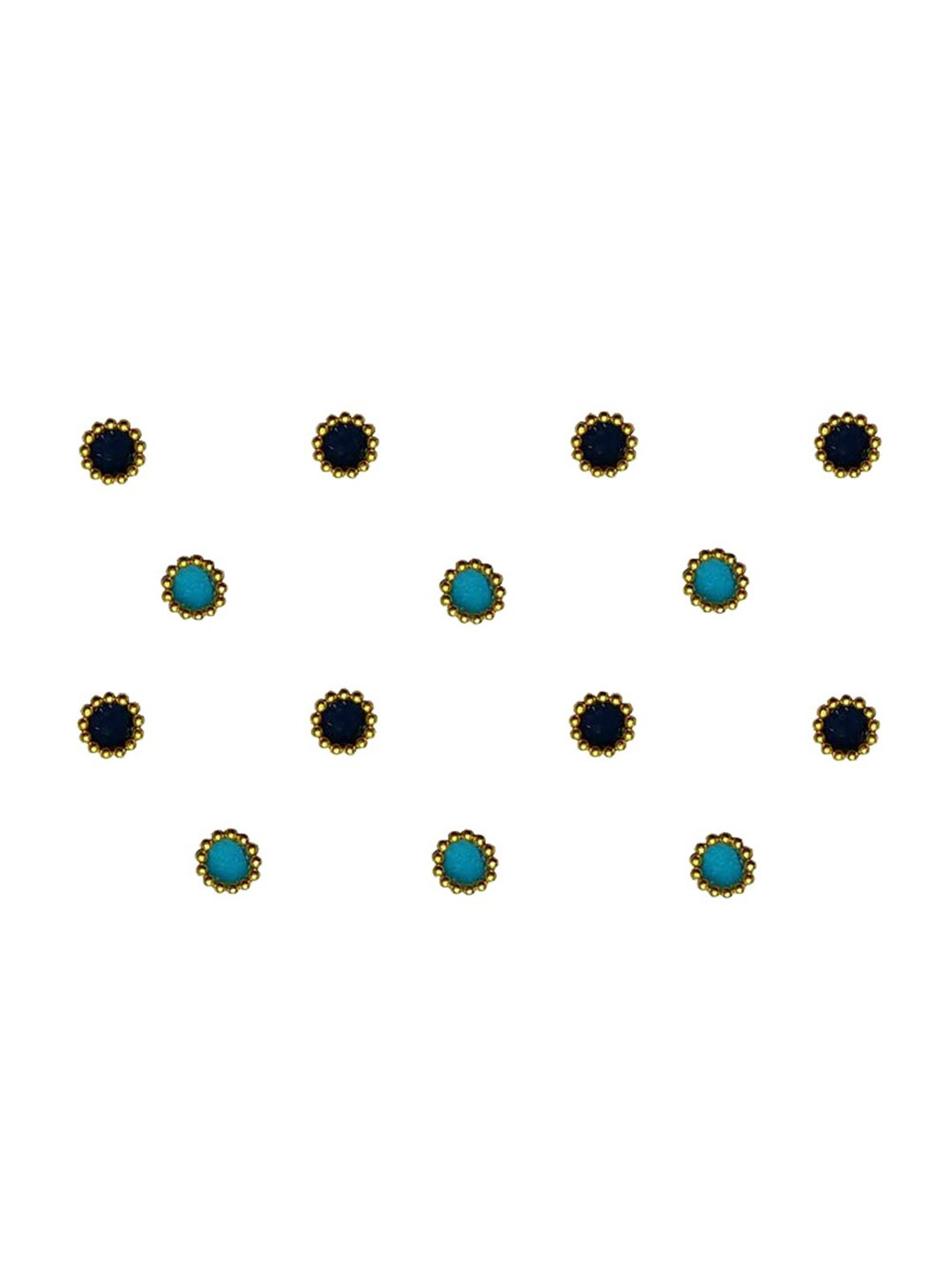 

Comet Busters Black & Blue Stone Studded Round Shaped Bindis - 14 Pcs