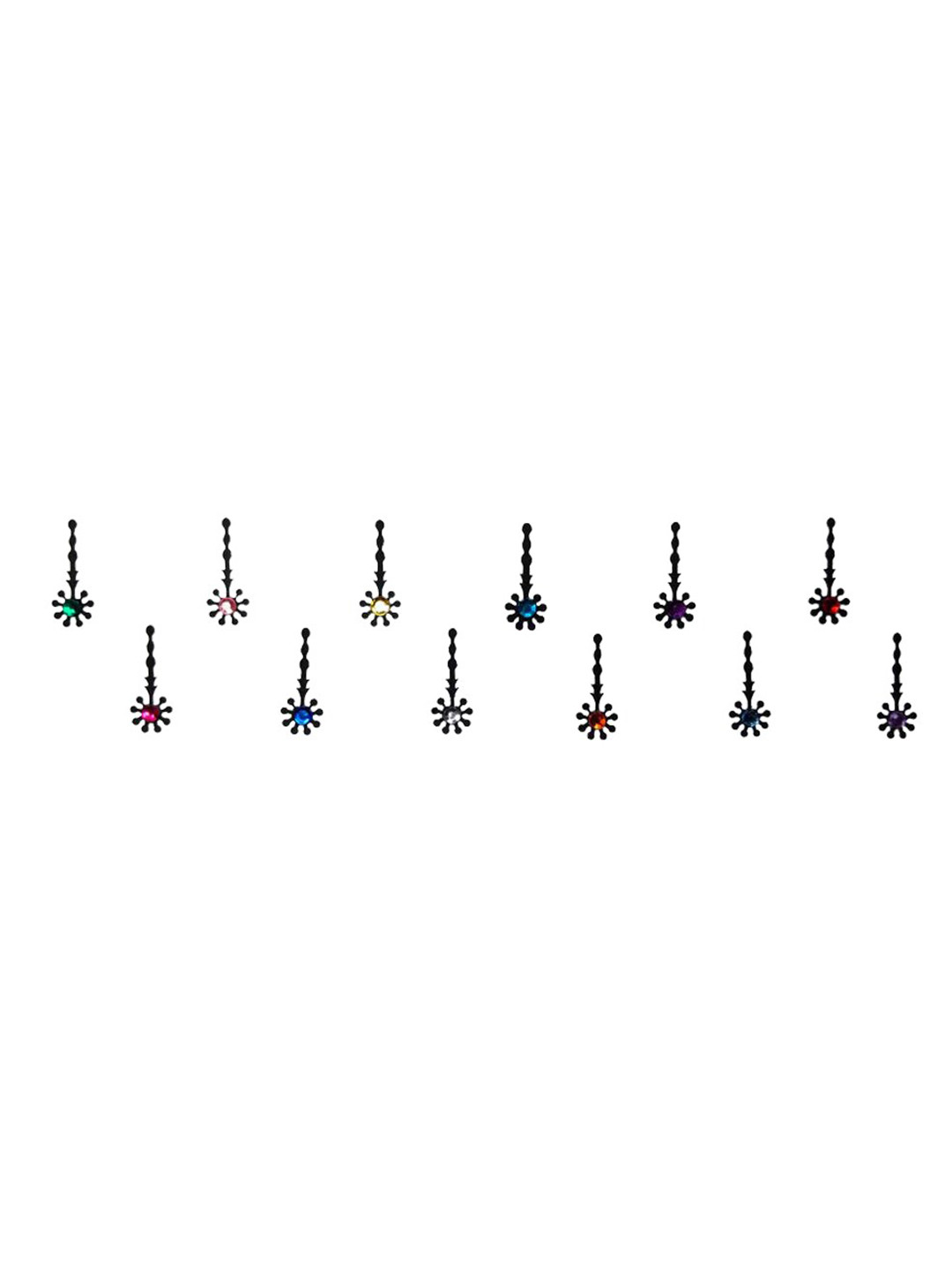 

Comet Busters 12 Pcs Multicoloured Stone Studded Bindi, Multi