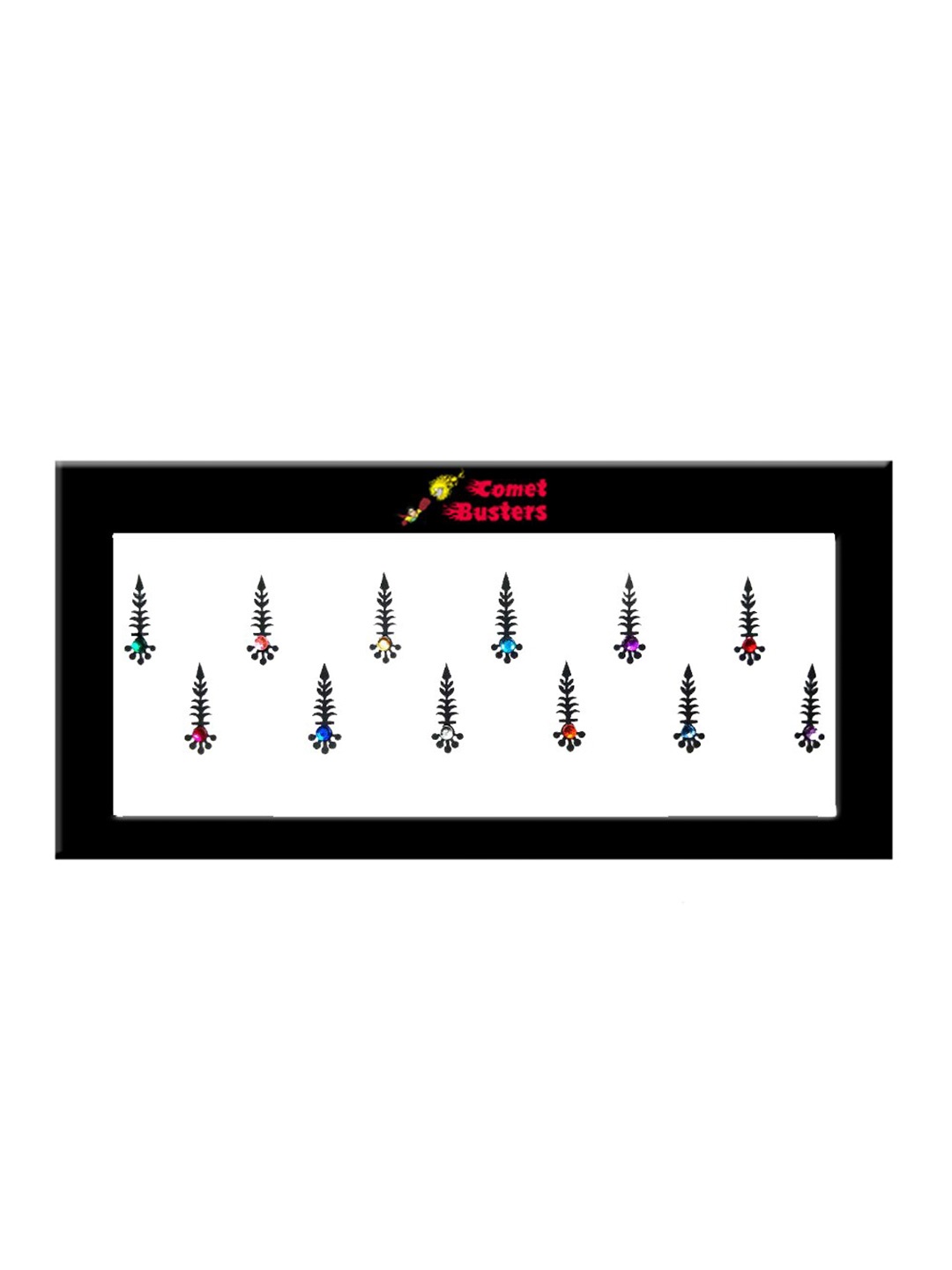 

Comet Busters Black Stone Studded Bindis - 12 Pcs