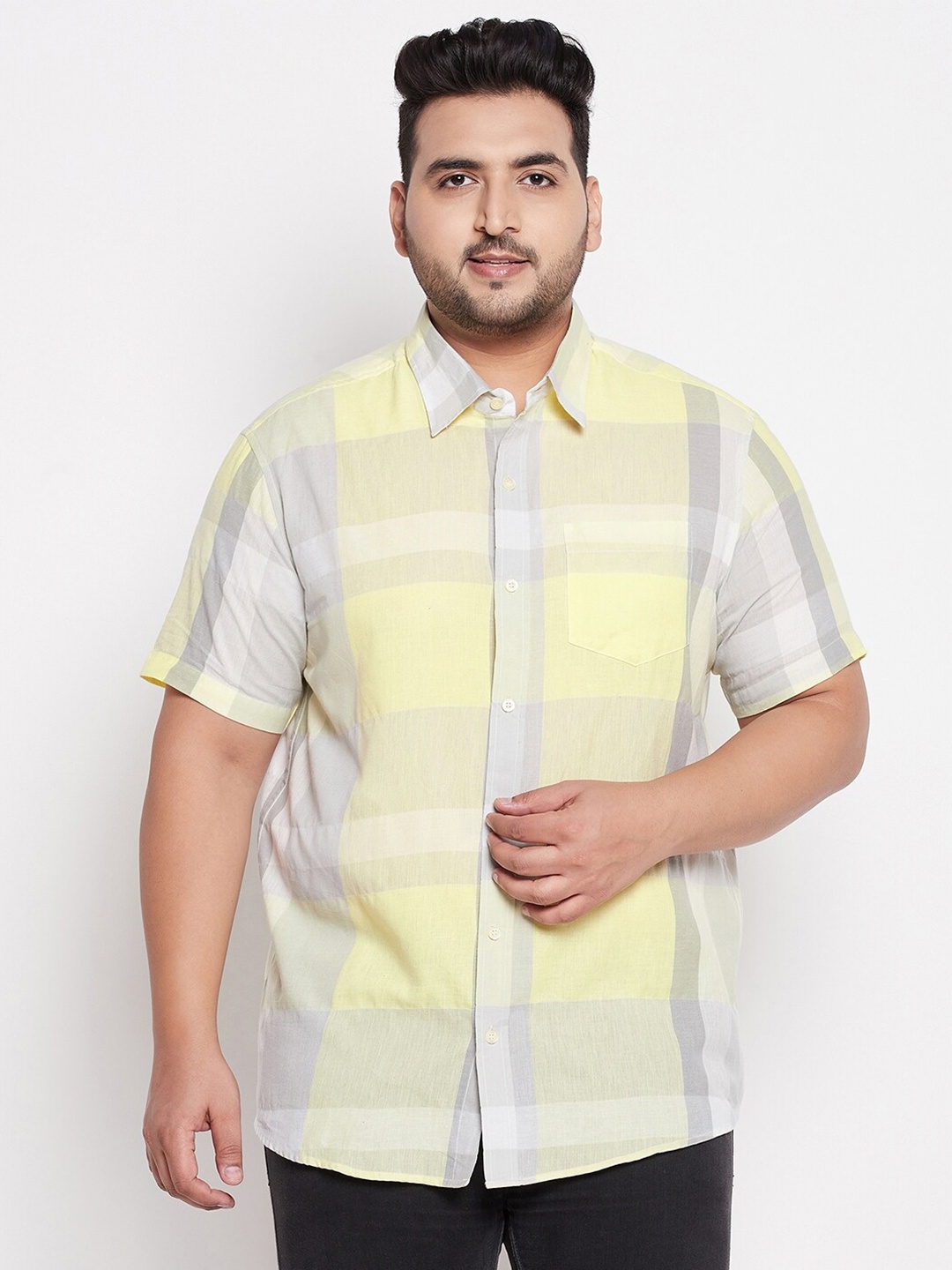 

bigbanana Men Yellow Comfort Checked Casual Shirt