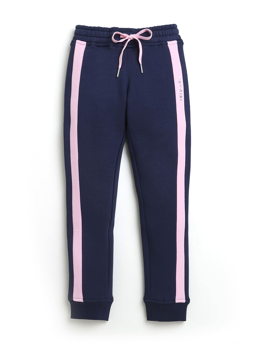 

Tiny Girl Girls Navy Blue & Pink Colourblocked Joggers