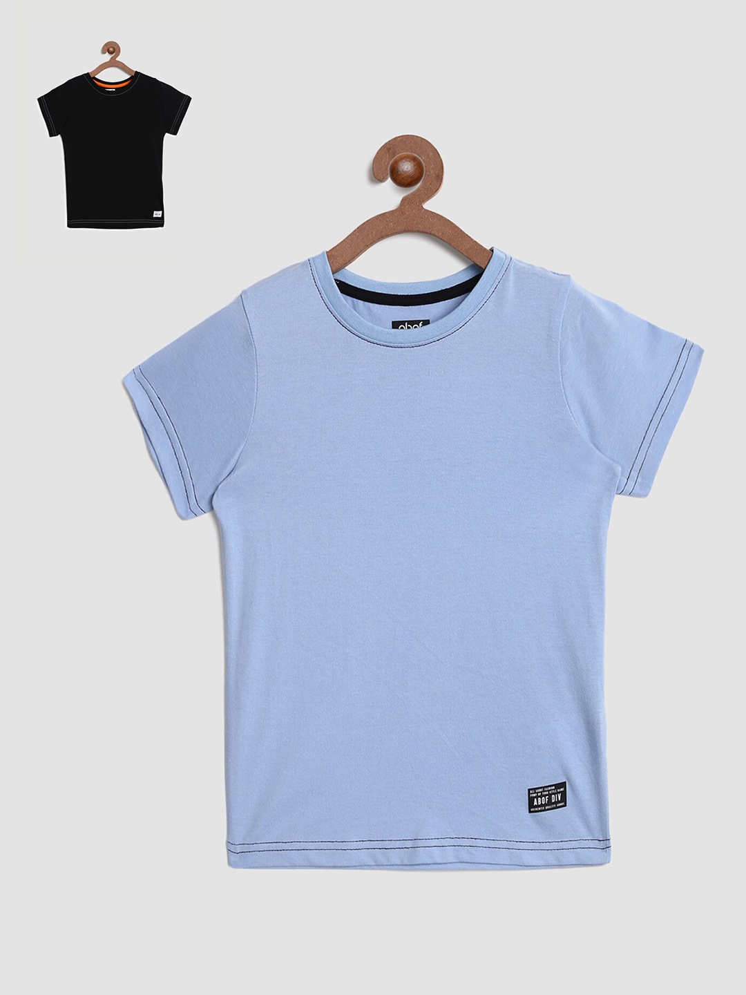

abof Boys Black & Blue Pack Of 2 Cotton T-shirt