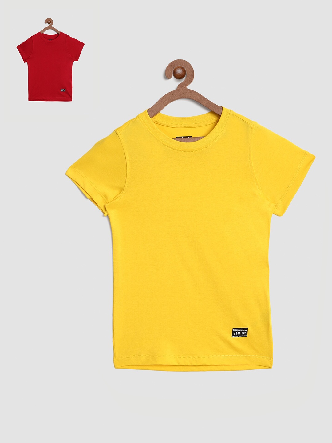 

abof Boys Red & Yellow Pack of 2 Cotton T-shirt