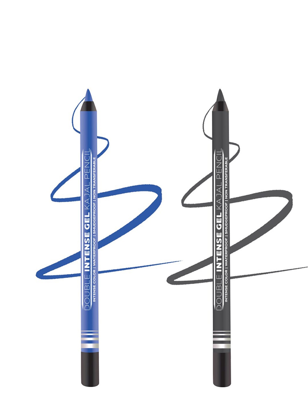 

Seven Seas Set Of 2 Double Intense Gel Color Kajal Pencil - Blue 03 & Smokey 04