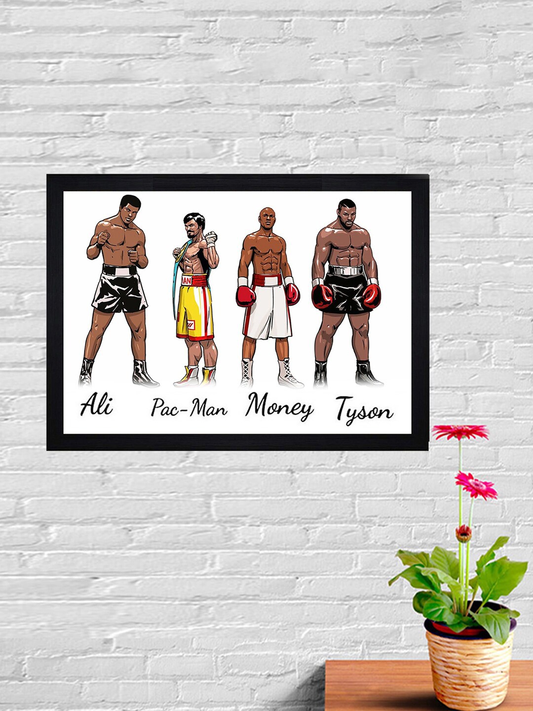 Gallery99 "Boxing Superstars" Texture Paper Framed Wall Art, White