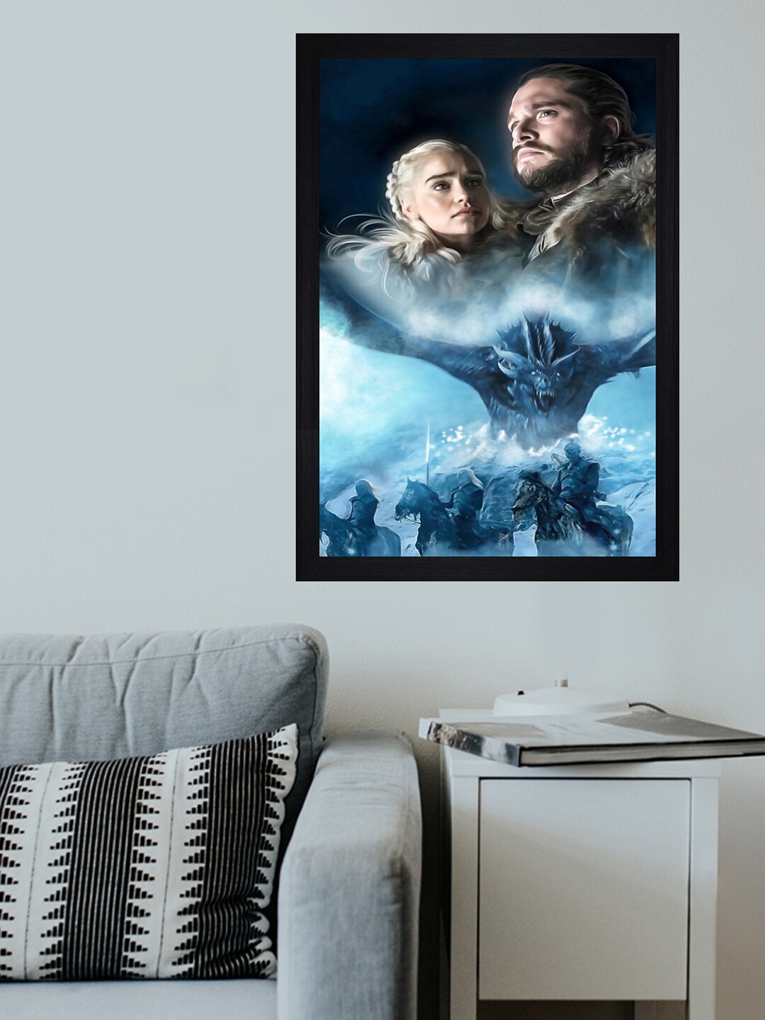 Gallery99 "Game Of Thrones Fanart" Texture Paper Framed Wall Art, Blue