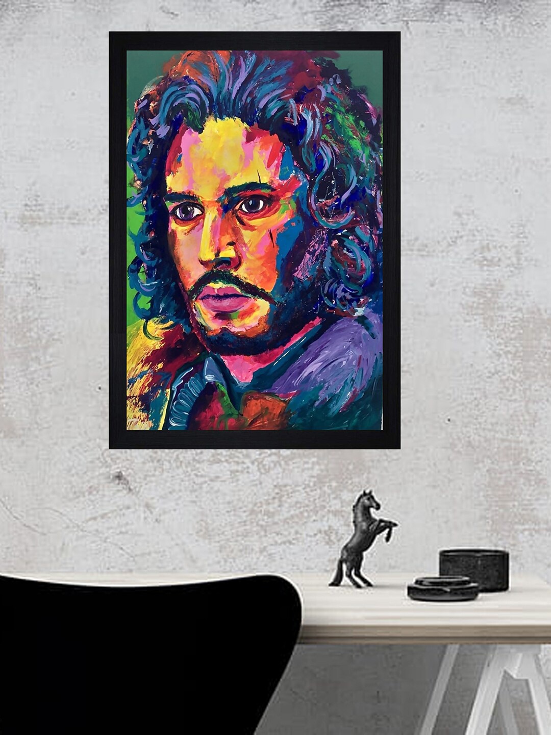 Gallery99 Jon Snow Oil Paint Print Texture Paper Framed Wall Art, Multi