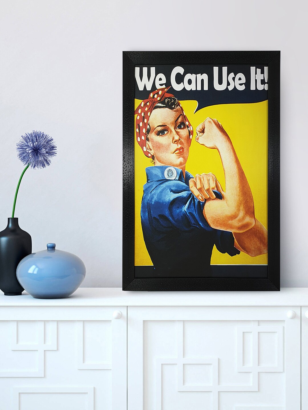 

Gallery99 "We Can Use It" Quotes Texture Paper Framed Wall Art, Yellow