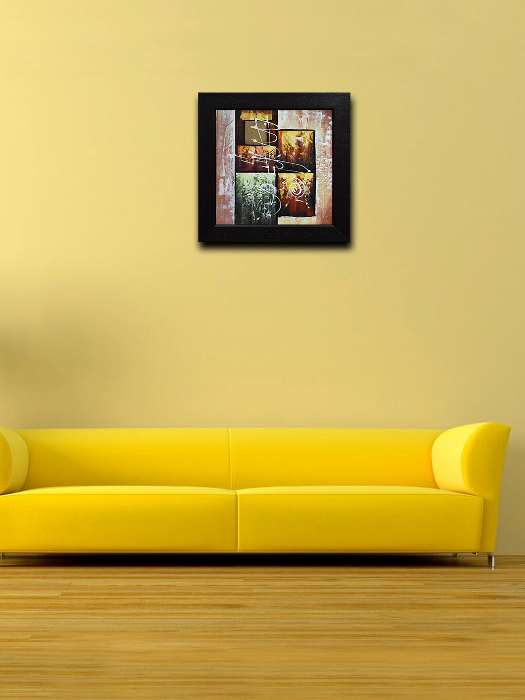 

Gallery99 Black Abstract Handmade Oil Canvas Painting Framed Wall Art