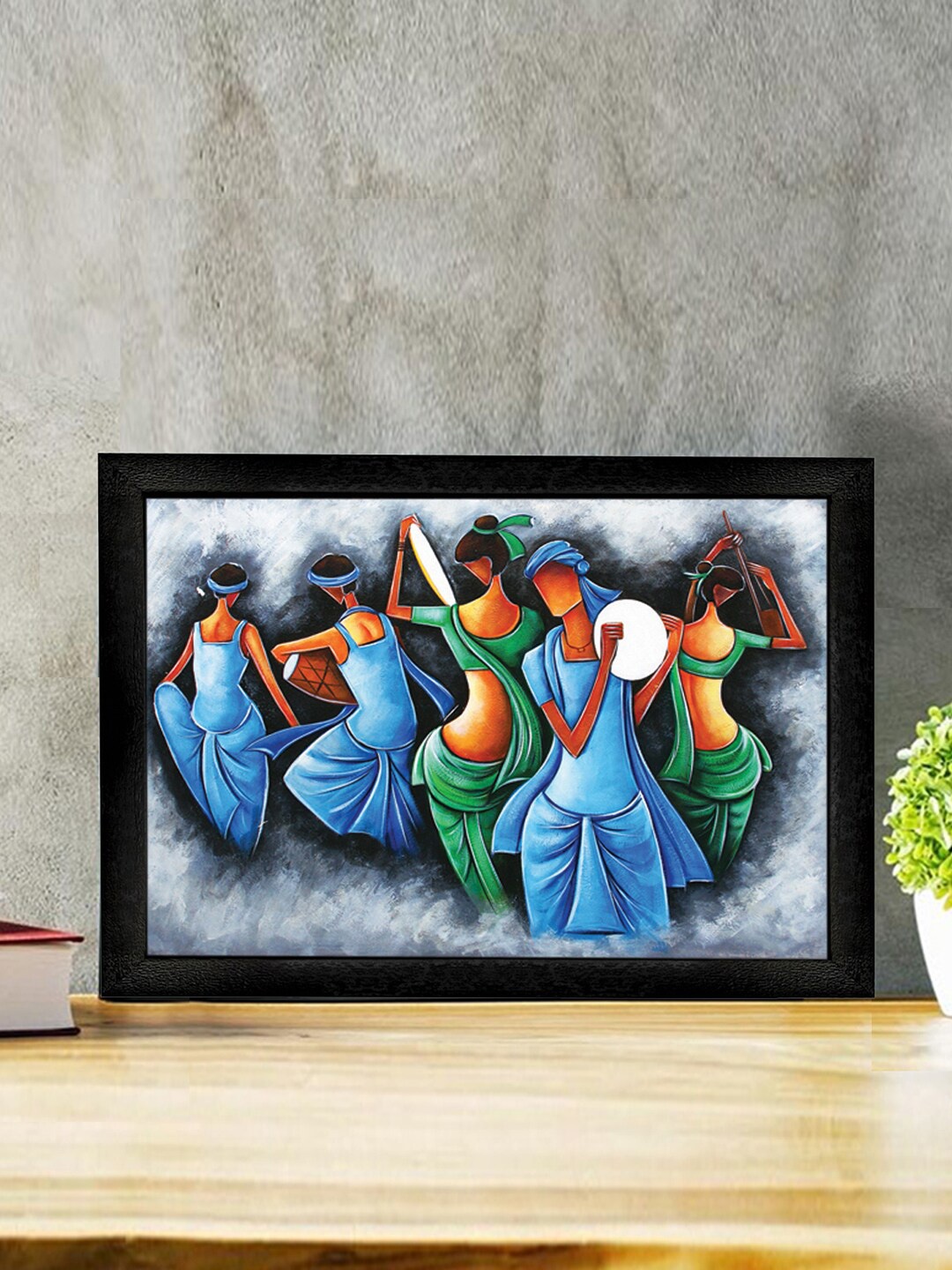 

Gallery99 Traditional Festival Themed Texture Paper Framed Wall Art, Blue