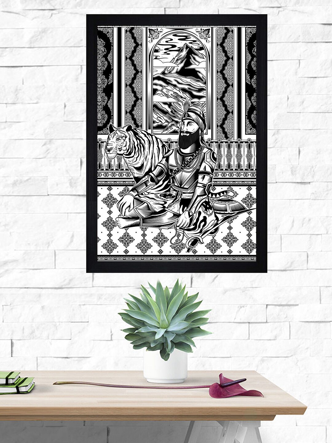 

Gallery99 "Indian Traditional People Art" Texture Paper Framed Wall Art, Black