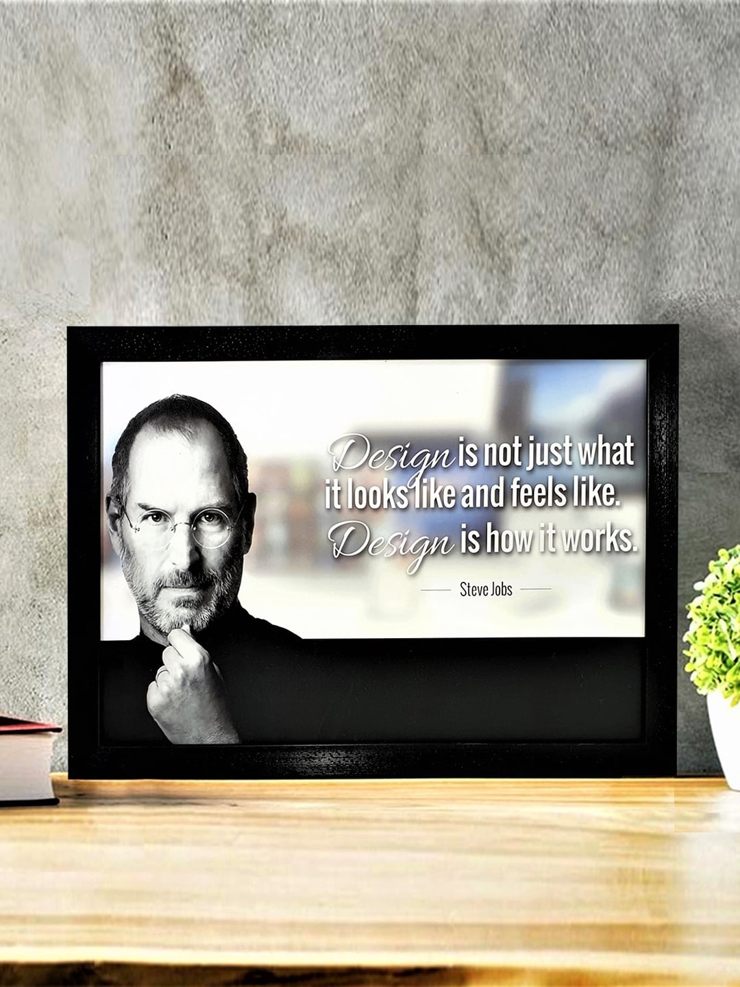 

Gallery99 White Steve Jobs Printed Texture Paper Framed Wall Art