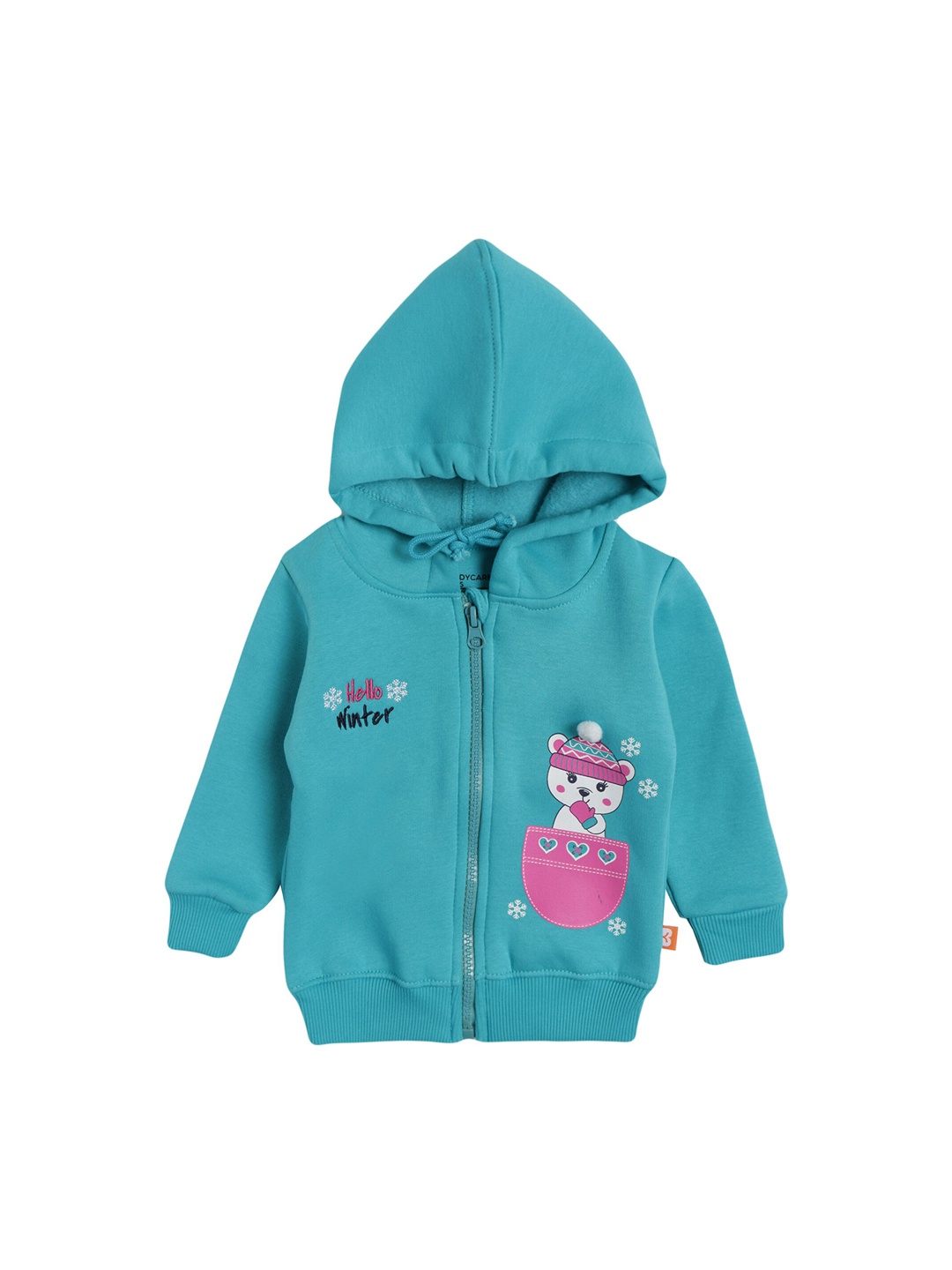 

Bodycare Girls Sea Green Lightweight Open Front Jacket with Embroidered