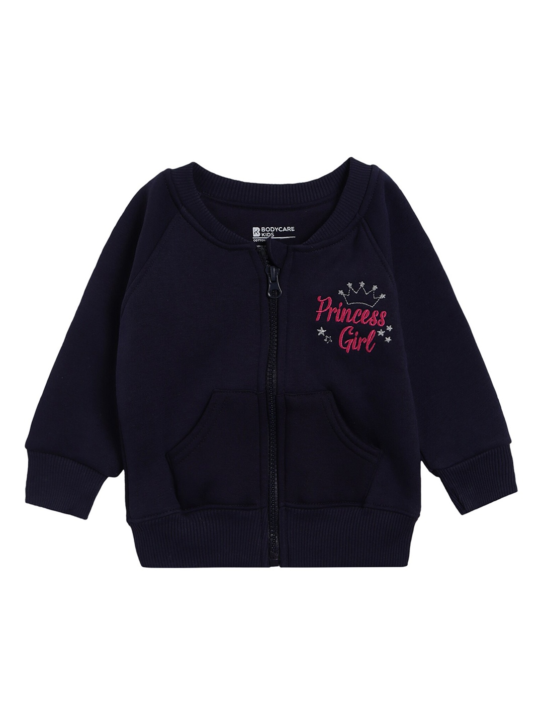 

Bodycare Girls Navy Blue Floral Lightweight Open Front Jacket