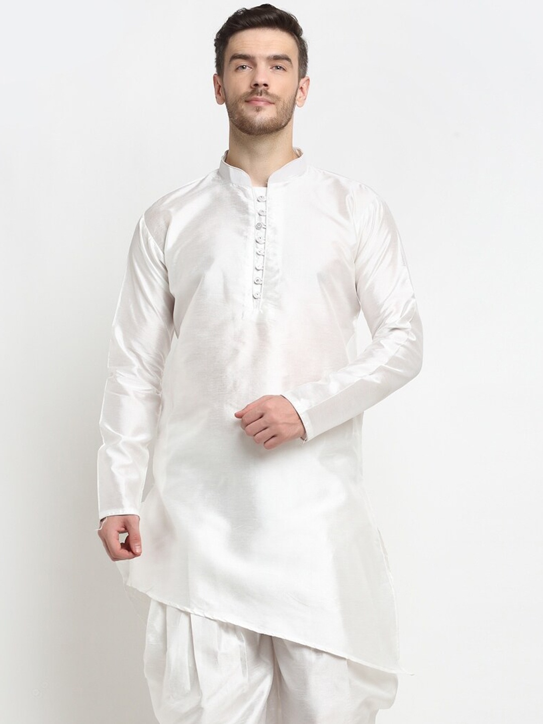 

Benstoke Men WhiteSolid Asymmetrical Kurta, White