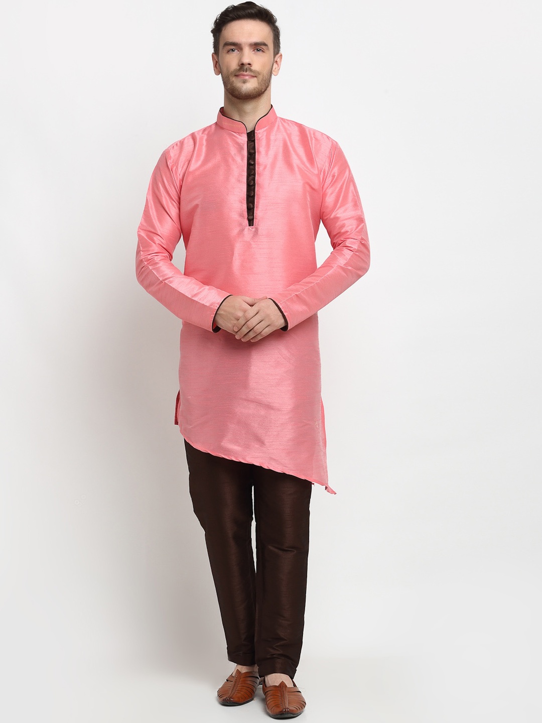 

Benstoke Men Pink Kurta with Pyjamas