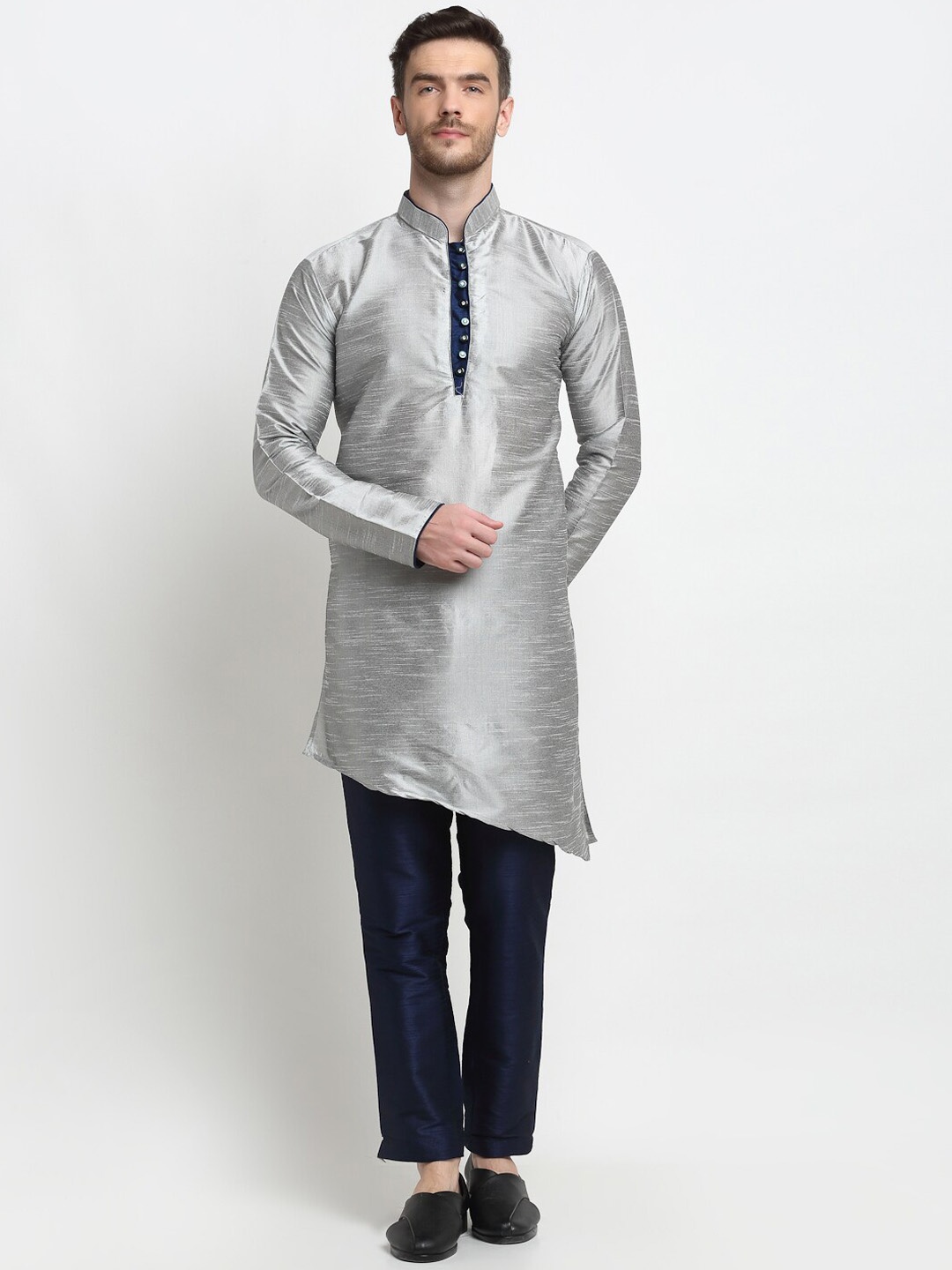 

Benstoke Men Grey Kurta Set
