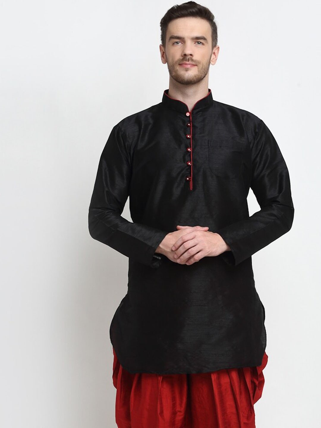 

Benstoke Mandarin Collar Straight Kurta, Black