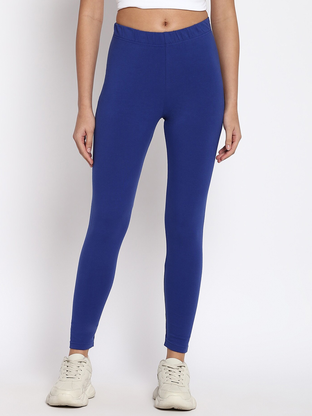 

abof Women Blue Solid Ankle-Length Leggings