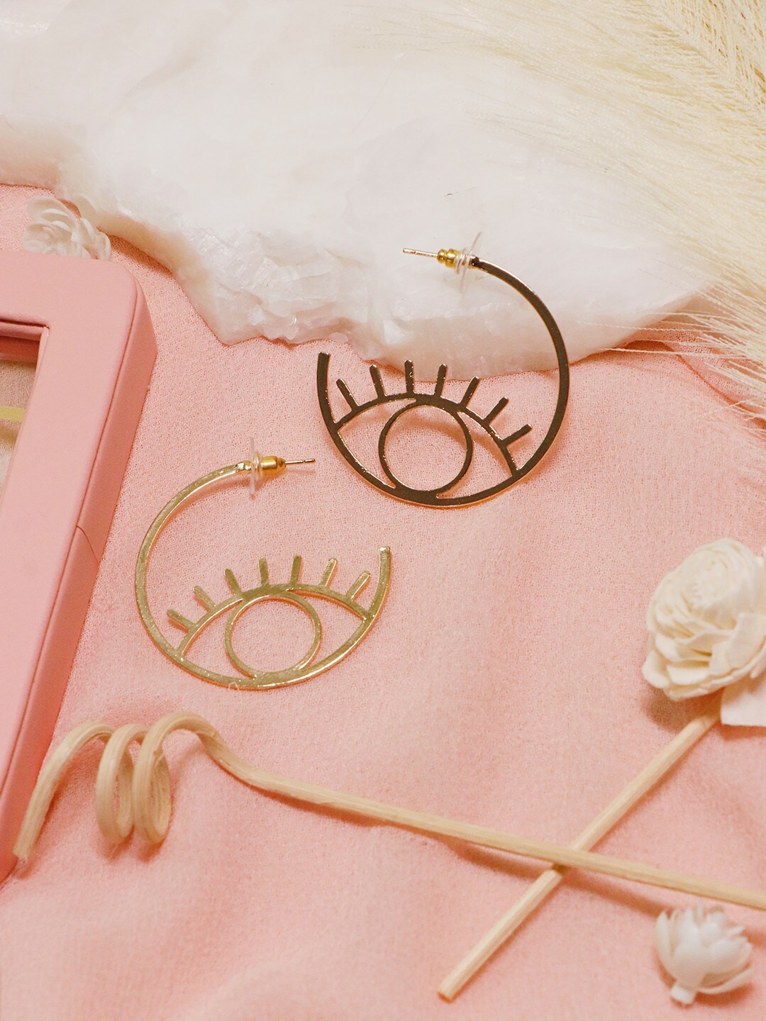 

Ishhaara Gold-Plated Circular Half Hoop Earrings