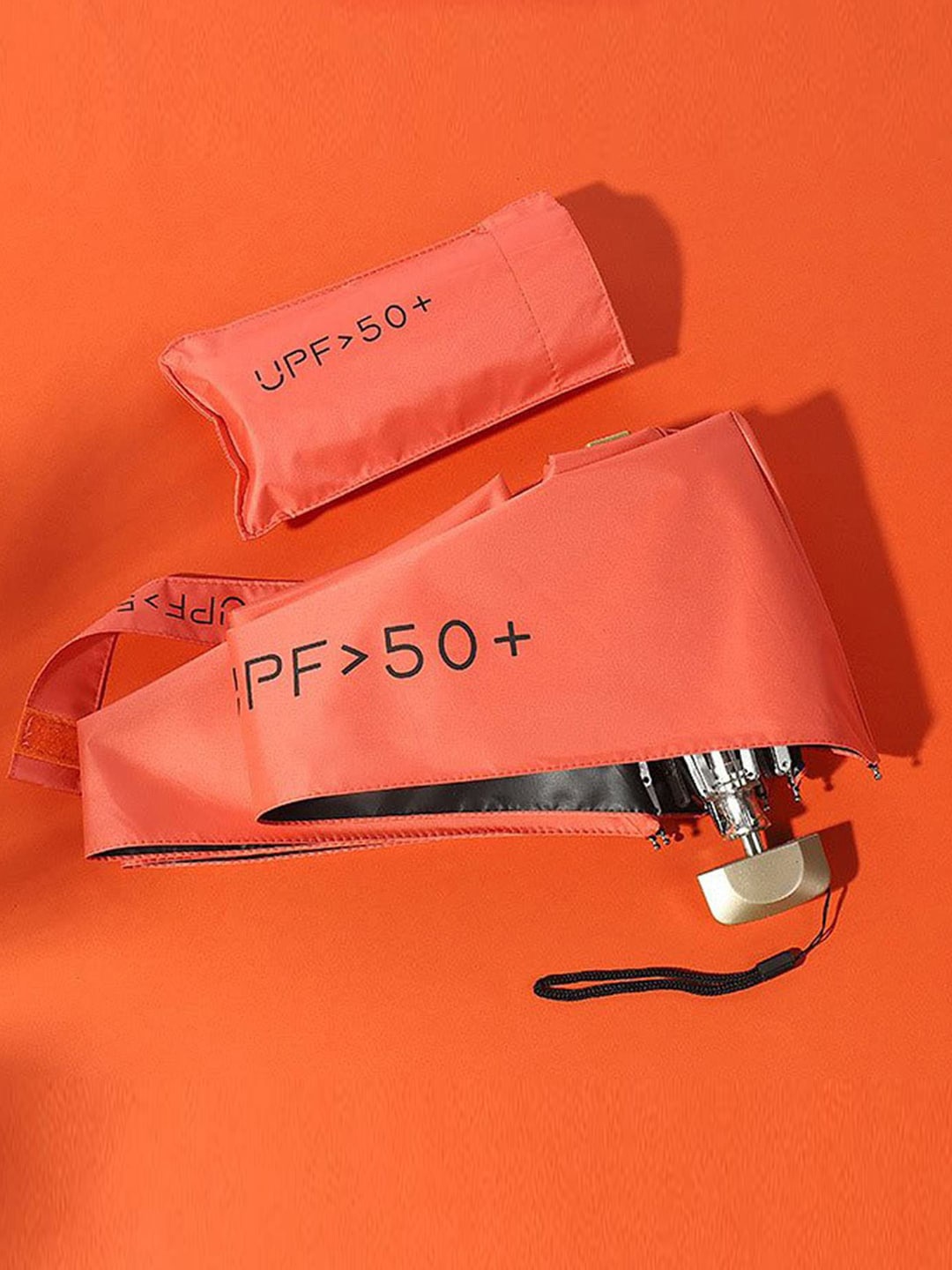 

HOUSE OF QUIRK Orange Solid Mini Pocket Umbrella