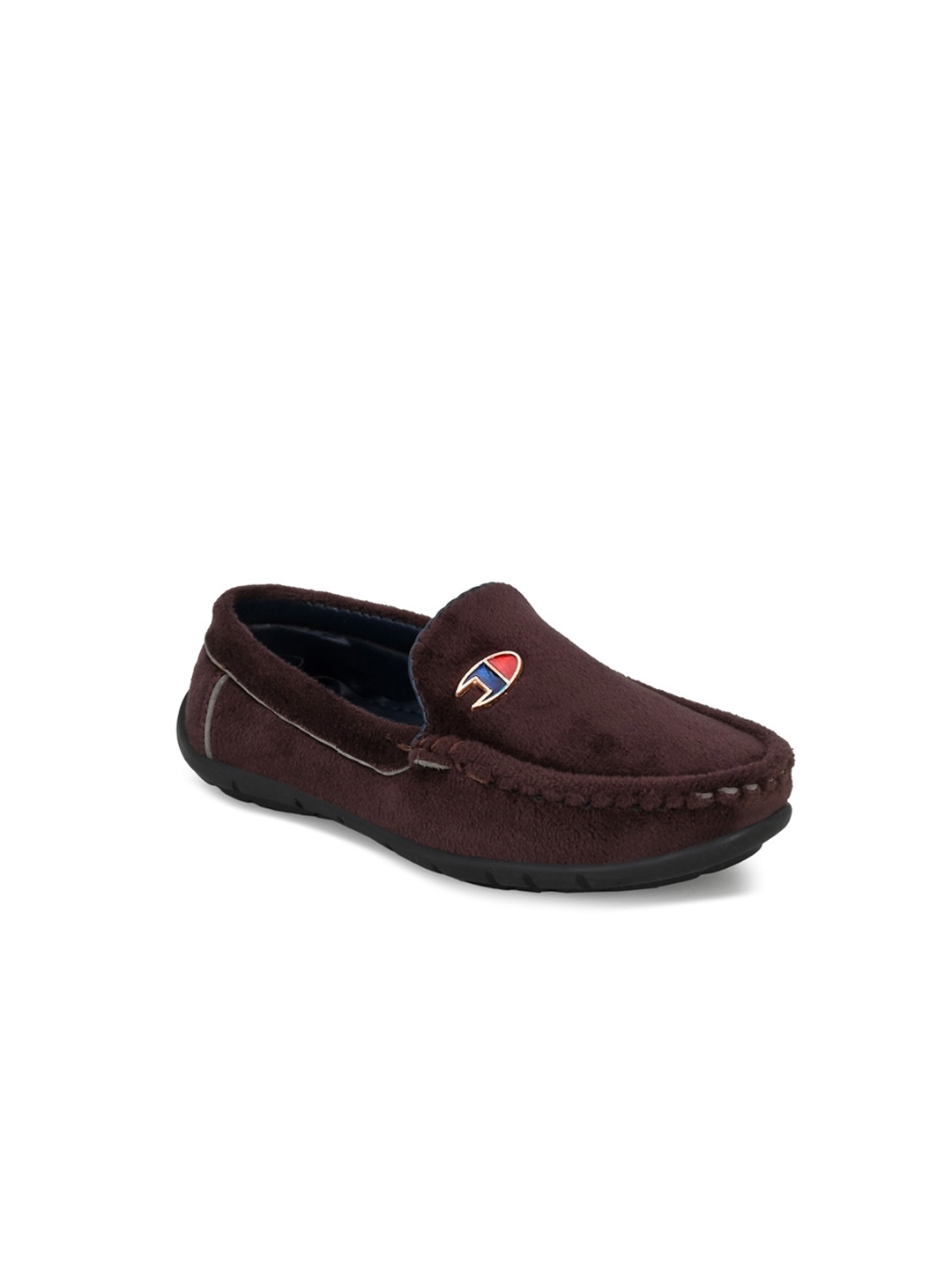 

TUSKEY Boys Brown Solid Velvet Slip On Loafers