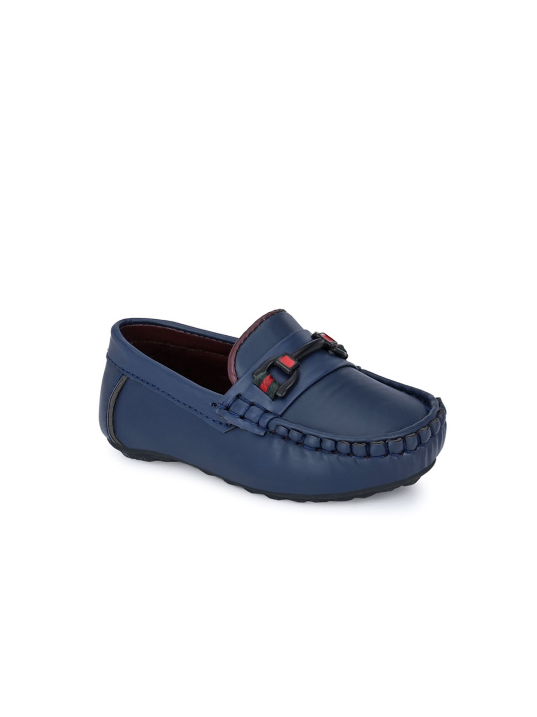 

TUSKEY Infants Blue Solid Square Toe Formal Loafers