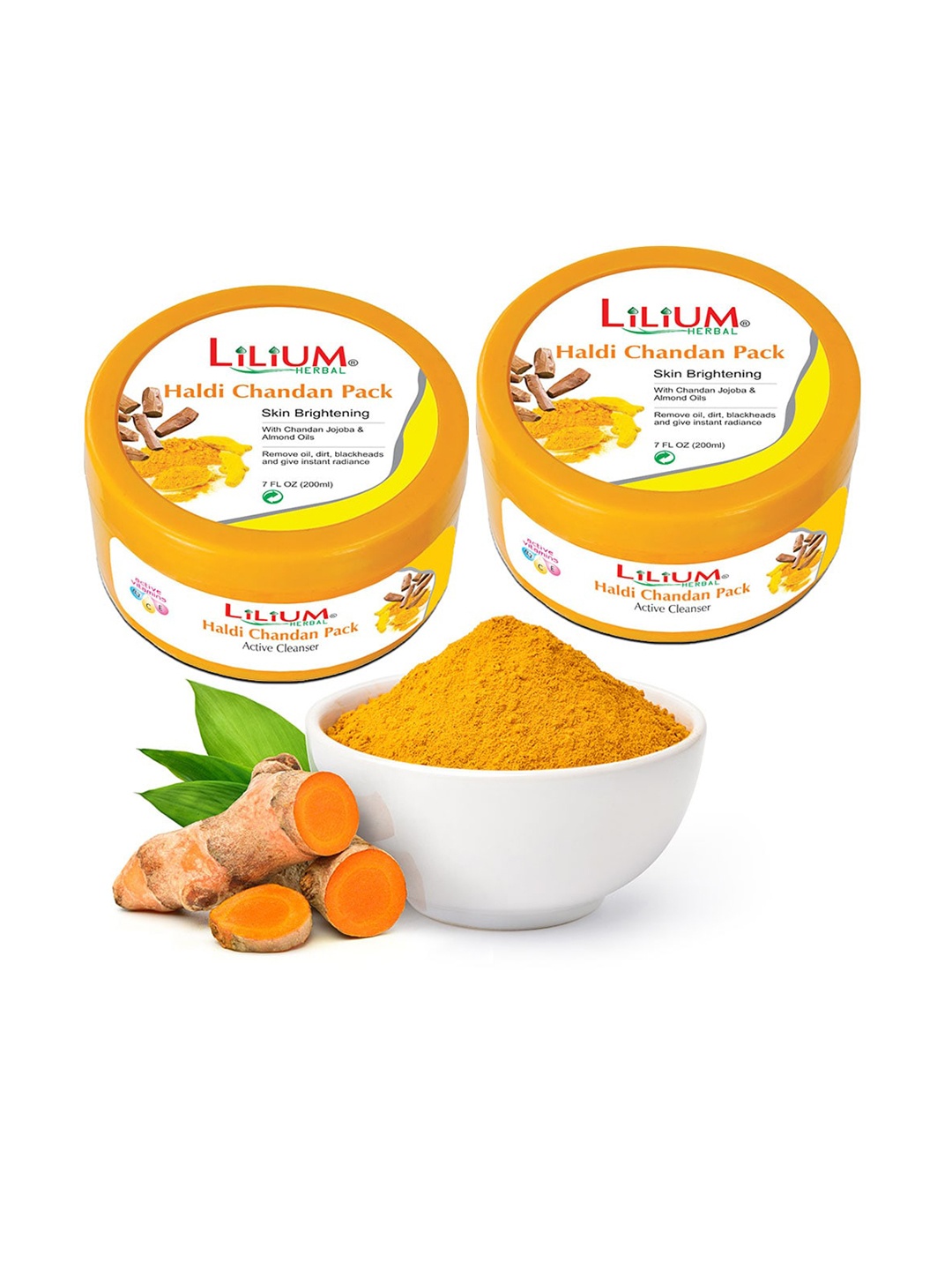 

Lilium Set Of 2 Haldi Chandan Face Pack 200ml, Yellow