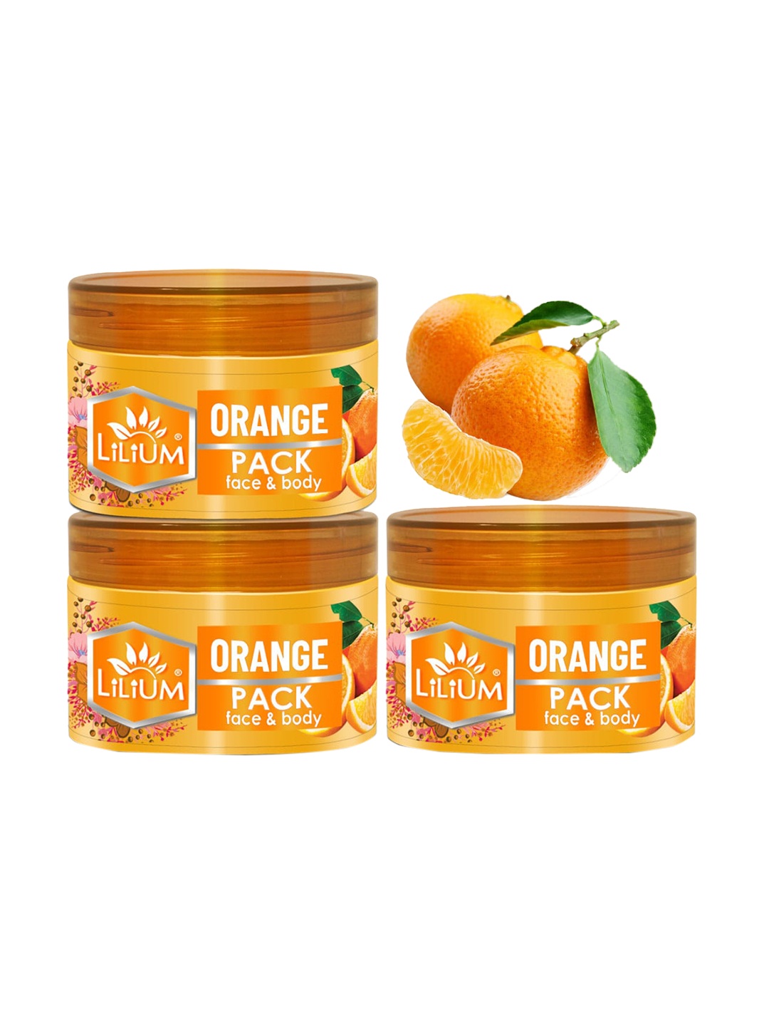 

Lilium Pack of 3 Orange Face Pack, 250 gm each, White