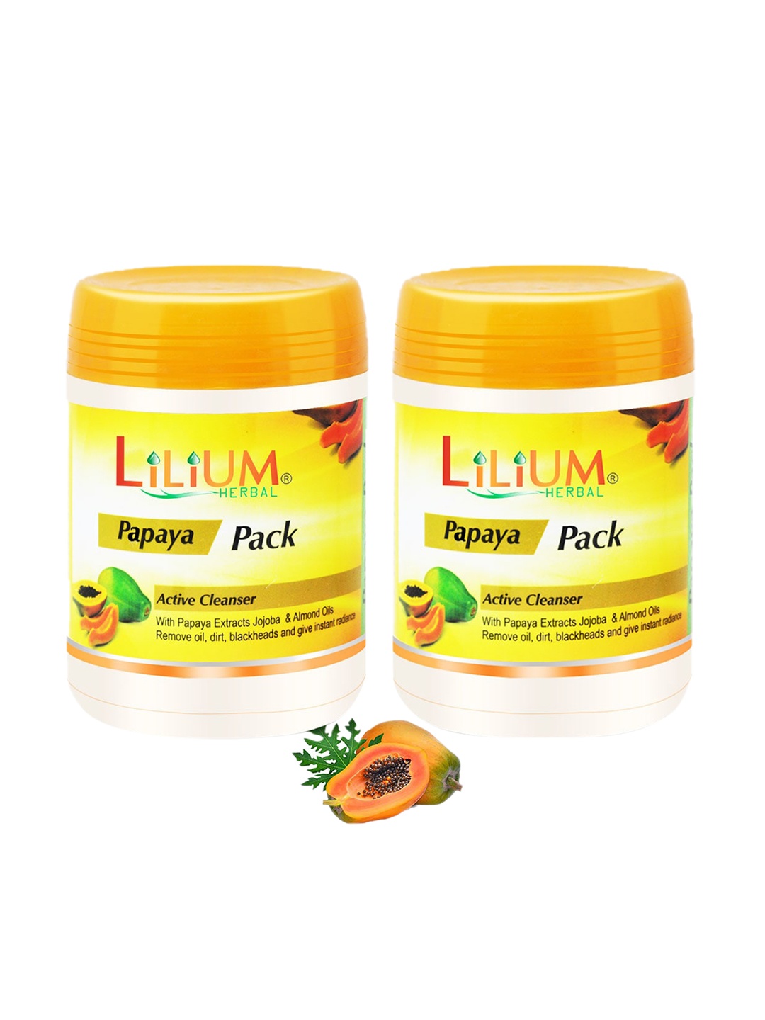 

Lilium Pack Of 2 Papaya Glow Face Pack, Yellow