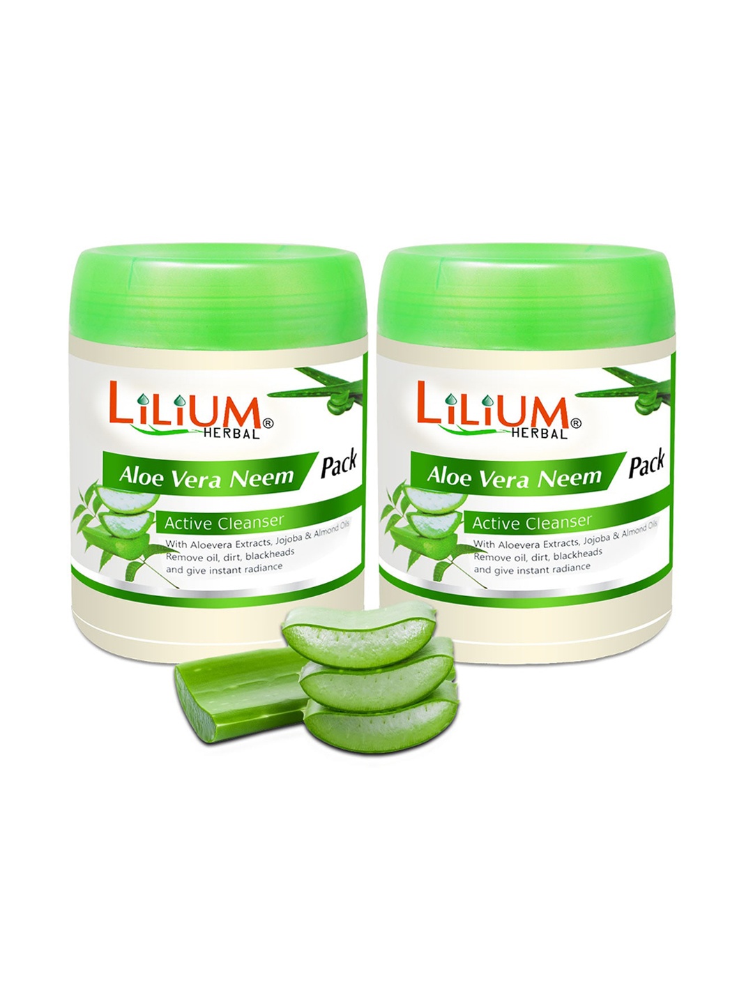

Lilium Pack of 2 Aloe Vera Neem Face Pack For Deep Cleansing & Anti Acne & Scars 900g, White