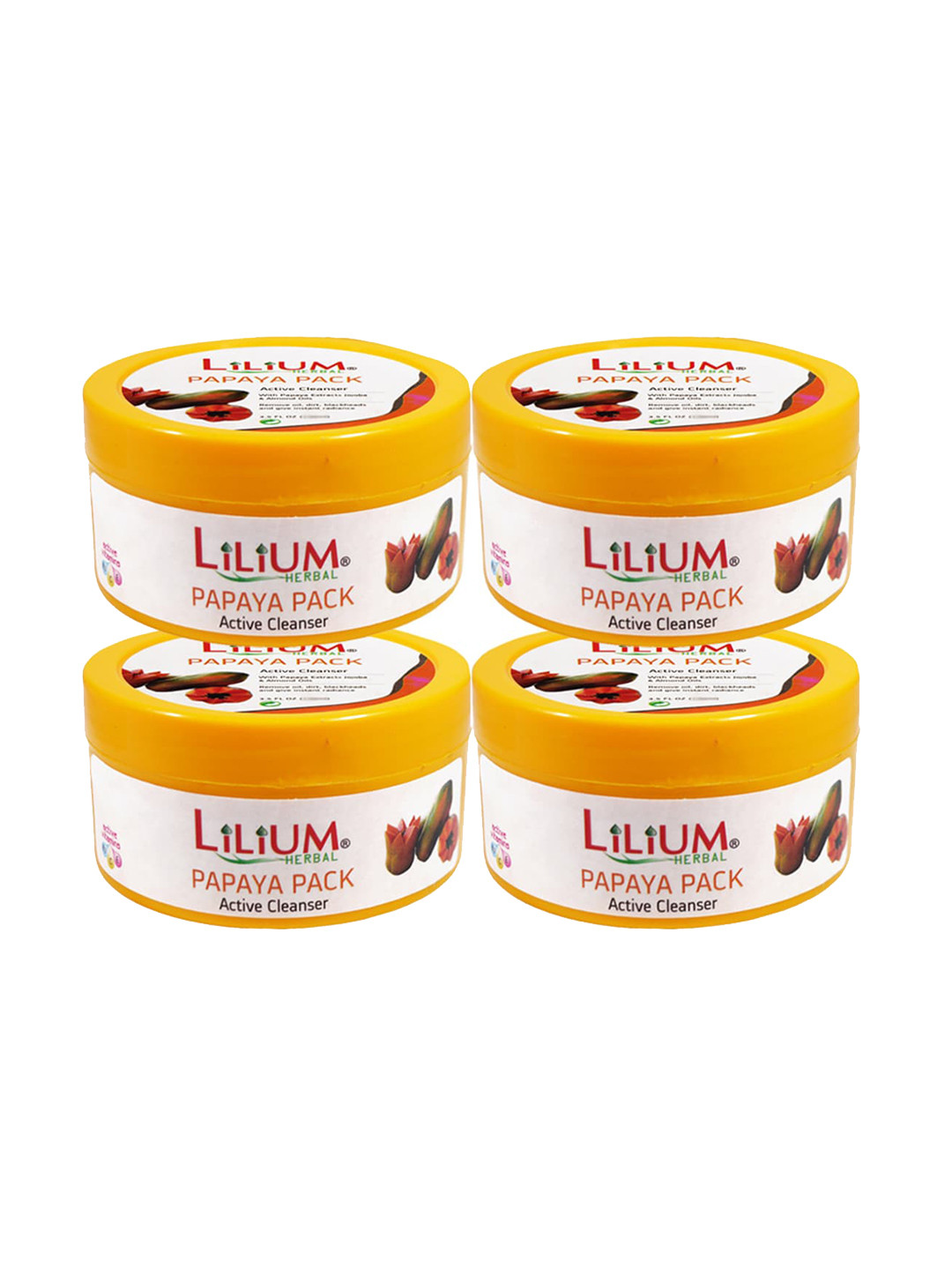 

Lilium Women Set of 4 Yellow Papaya Glow Face Packs