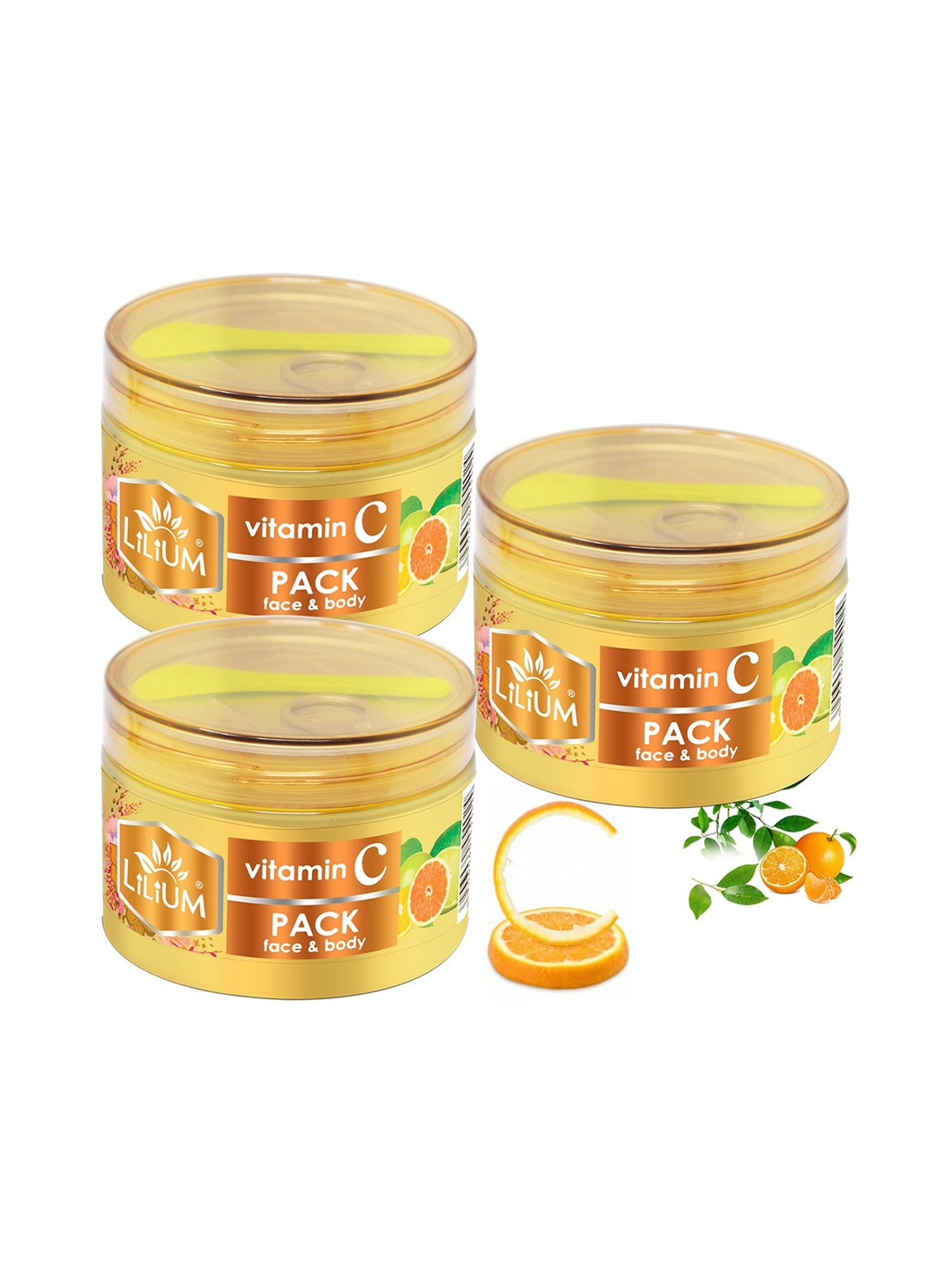 

Lilium Pack of 3 Vitamin C Face Pack With Aloevera and Fruit Extract, Orange