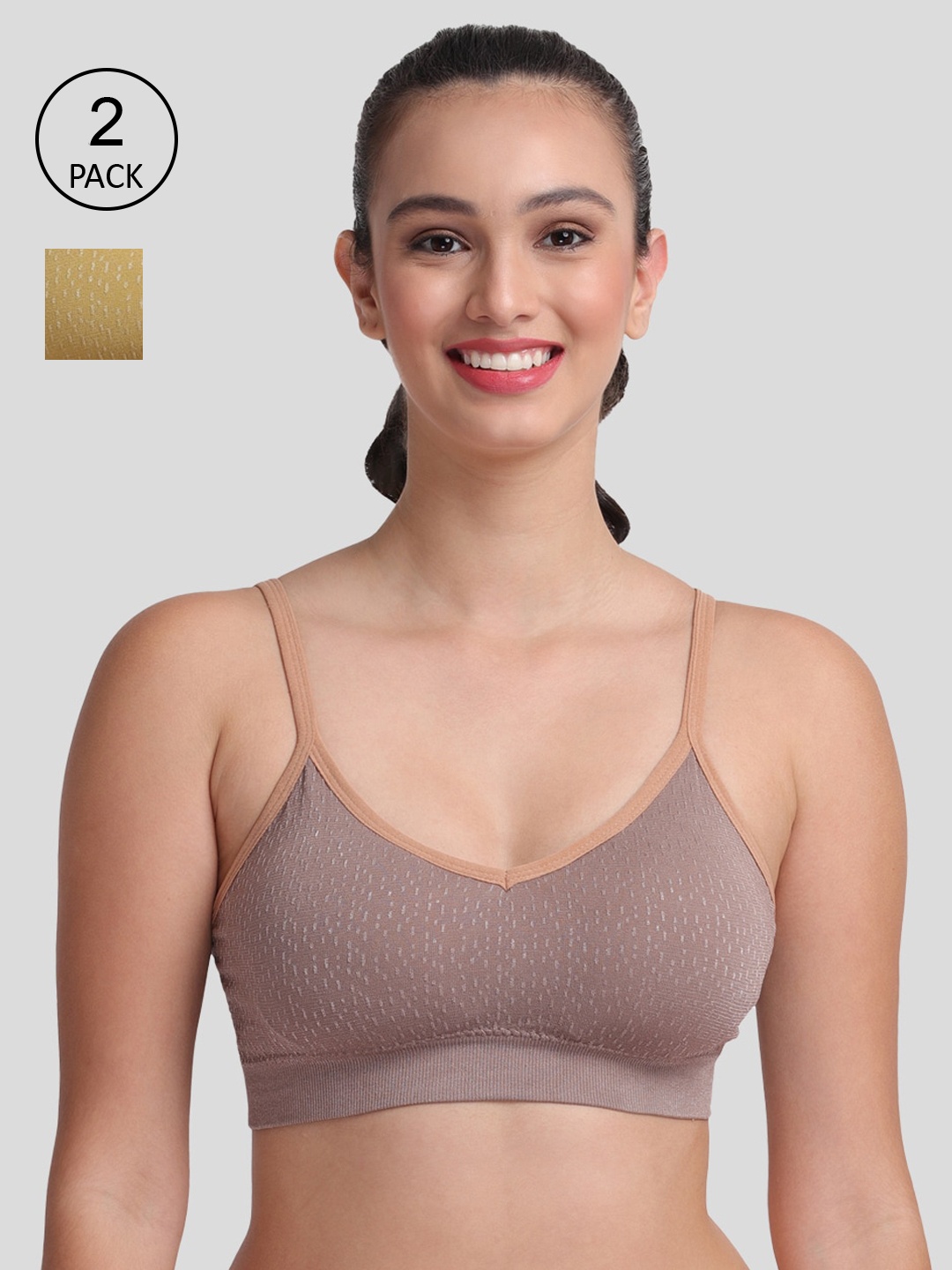 

Amour Secret Women Pack of 2 Multi Bra, Brown