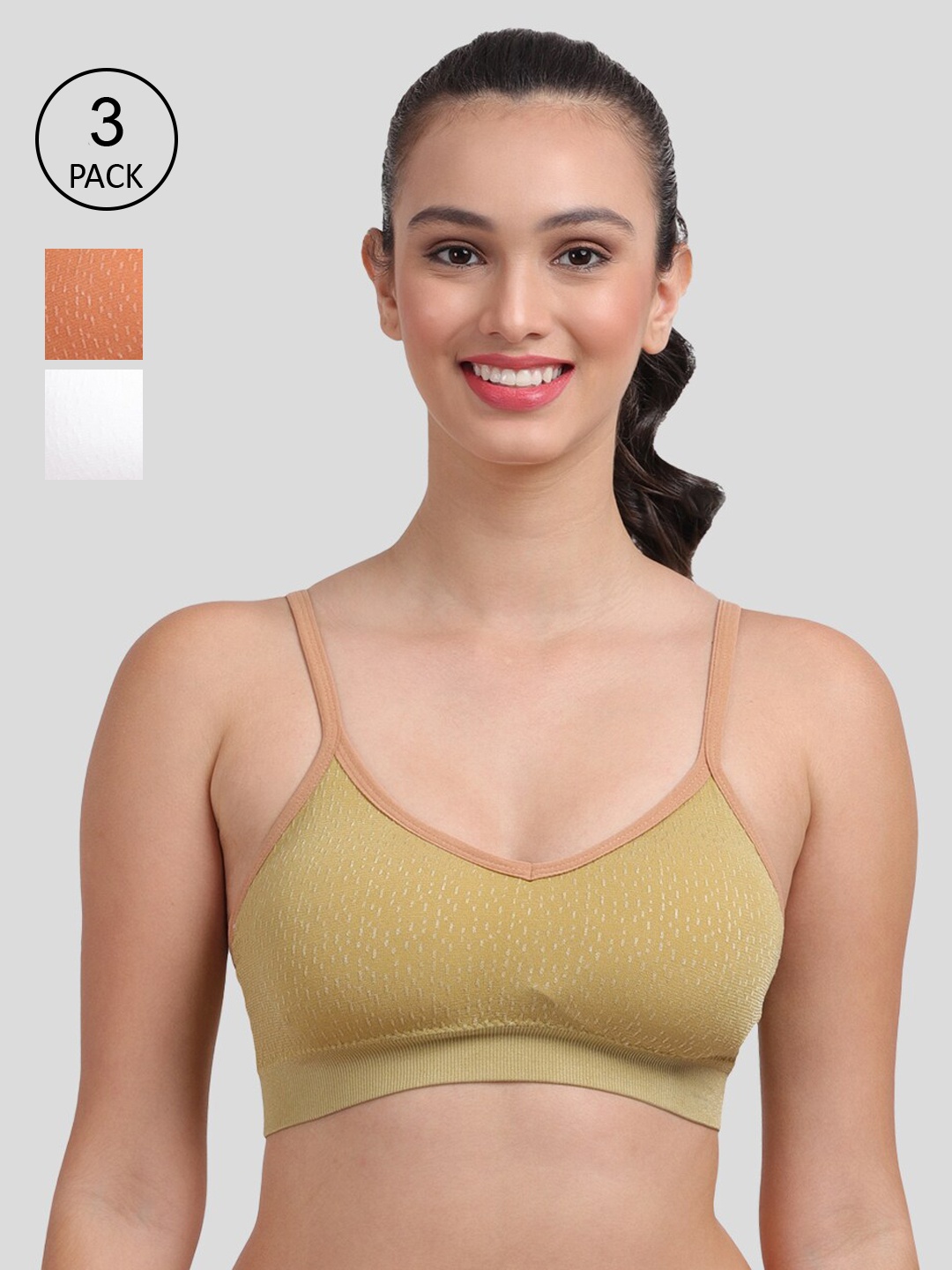 

Amour Secret Lightly Padded Sports Bra Pack of 3, White