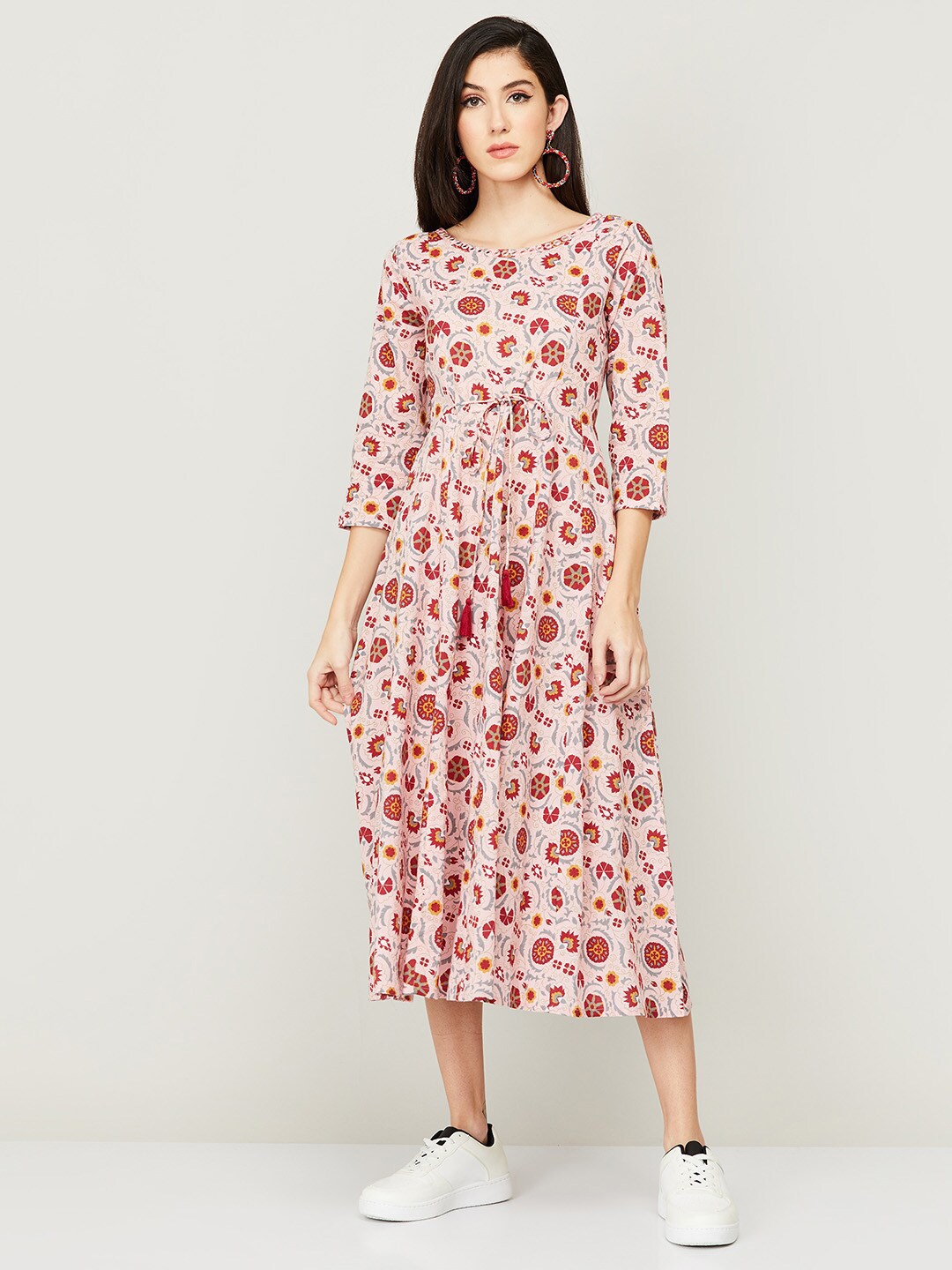 

Colour Me by Melange Pink Floral Midi Dress