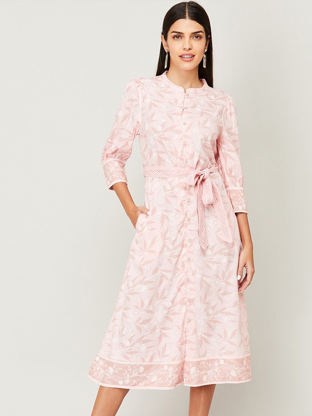 

Colour Me by Melange Pink Floral Printed Midi Dress