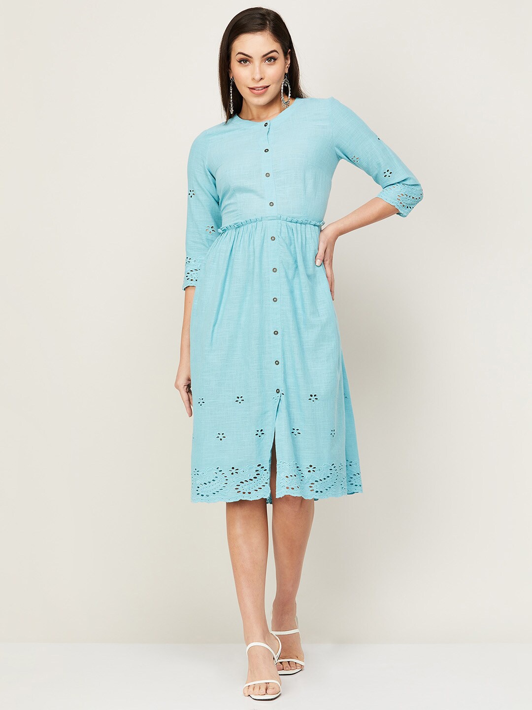 

Colour Me by Melange Women's Blue Floral Dress