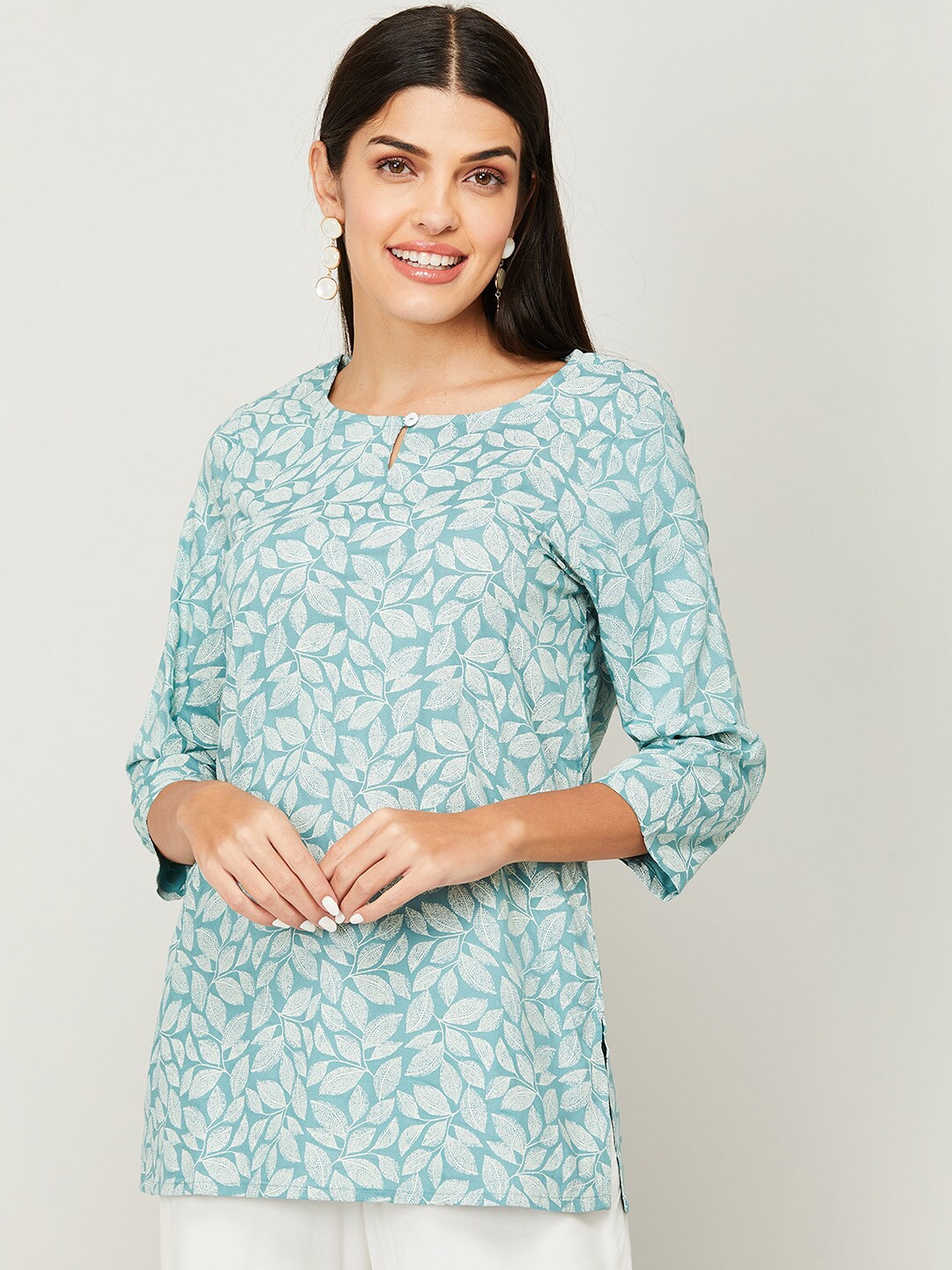 

Melange by Lifestyle Blue Printed Kurti