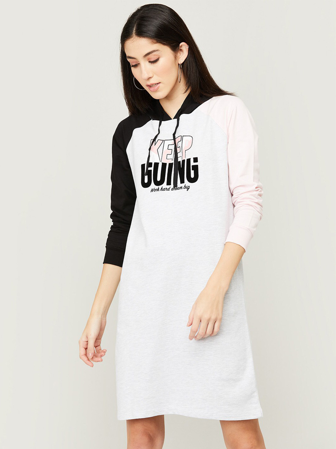 

Fame Forever by Lifestyle Grey Colourblocked T-shirt Dress