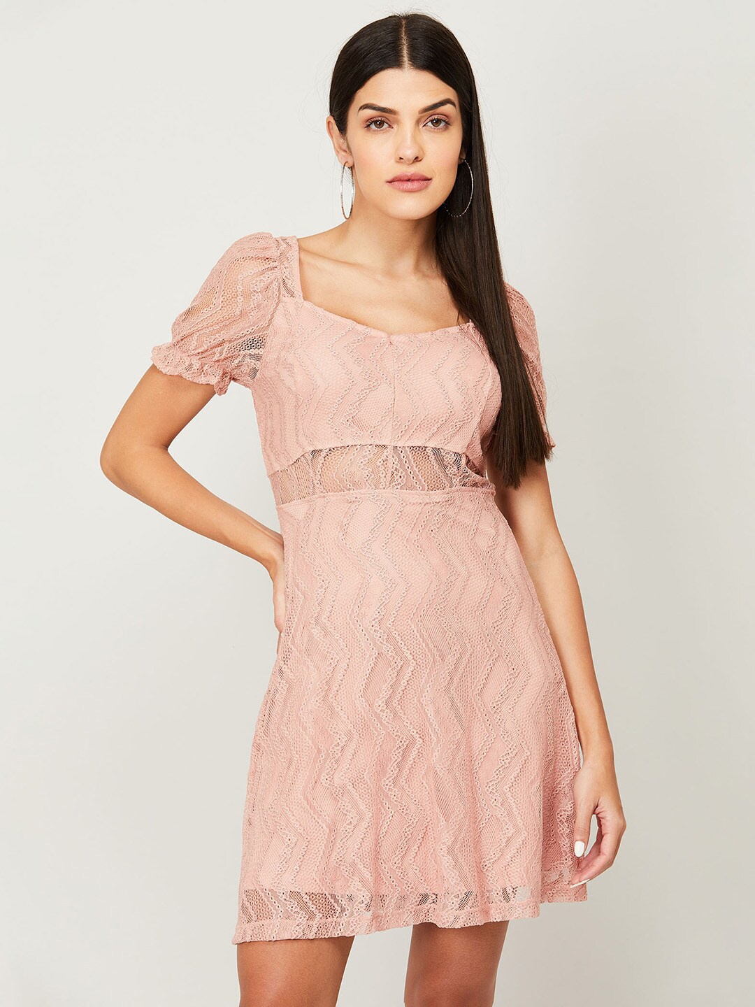 

Ginger by Lifestyle Pink Nylon A-Line Dress