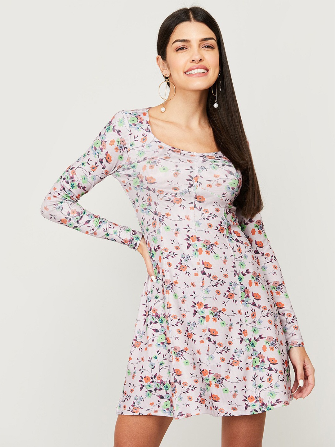 

Ginger by Lifestyle Women Purple Floral Printed Dress